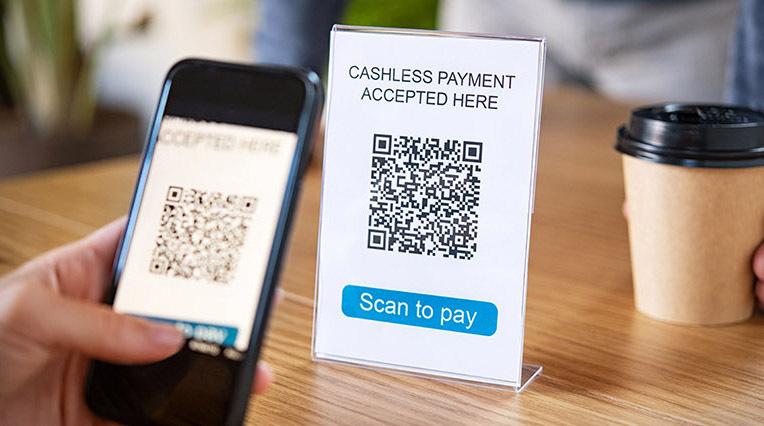 Phone using QR code for payment